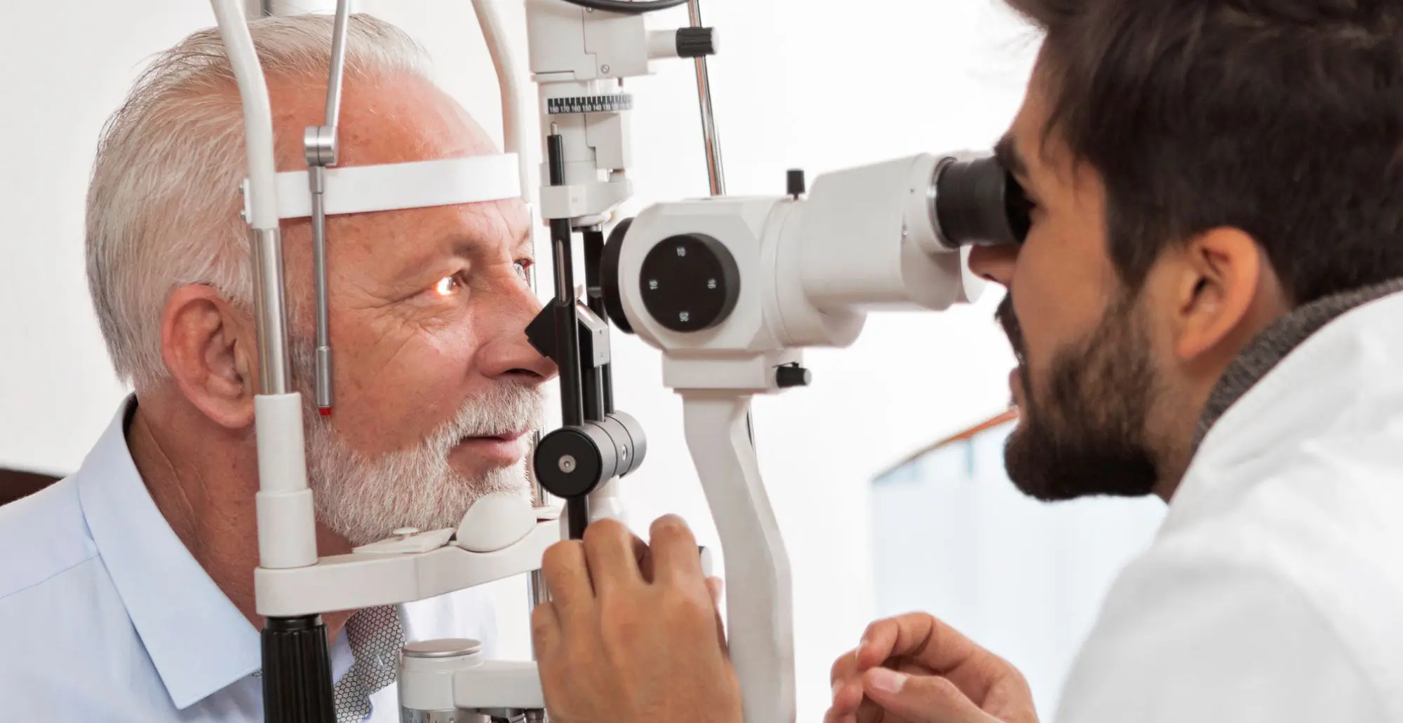 man having his eyes tested